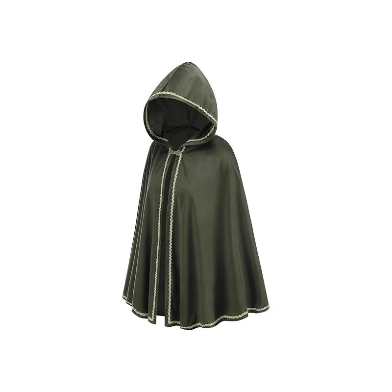 

ABC123Renaissance Medieval Hooded Cape Adult Velvet Cloak Halloween Party Victorian Capelet for Womenf;5,c'8.m;0'