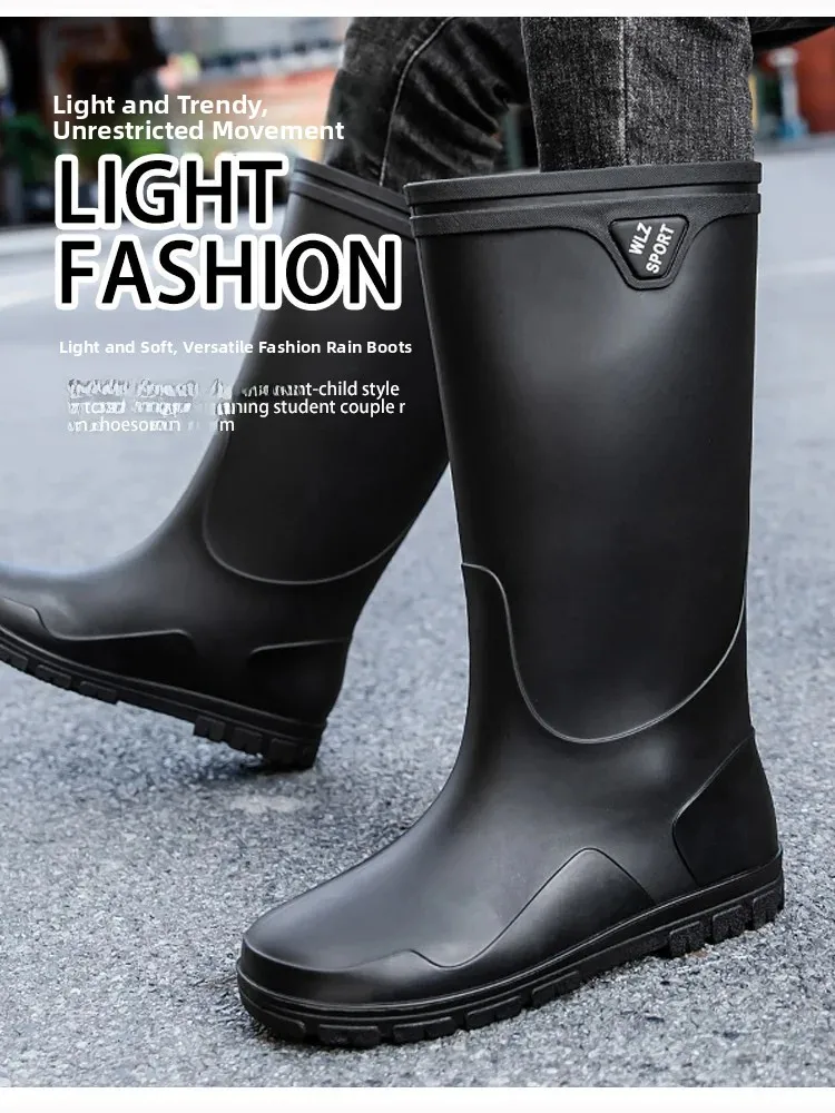 German Style Waterproof Rain Boots Men's Anti-Slip High Tube Long Camping Fishing Snake Bite Proof Thickened Rubber Shoes