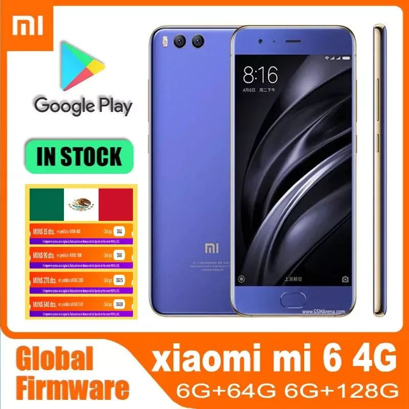 Global rom Global version xiaomi 6 Android smartphone  Fingerprint cellphone used phone