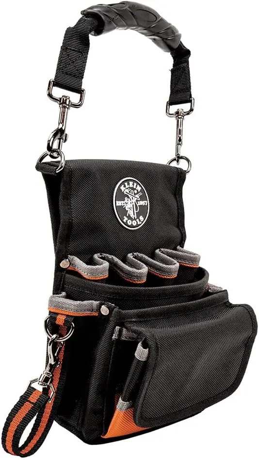 

Professional Tool Pouch with Electrical Tape Loop, Reinforced Bottom, 9 Pockets for Tradesmen