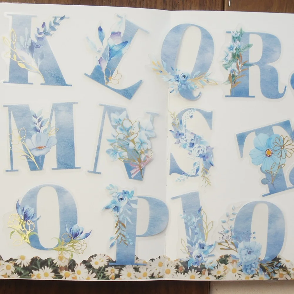 

18pcs Flower Alphanumeric Characters Symbol PVC Sticker Scrapbooking DIY Gift Packing Label Decoration Tag