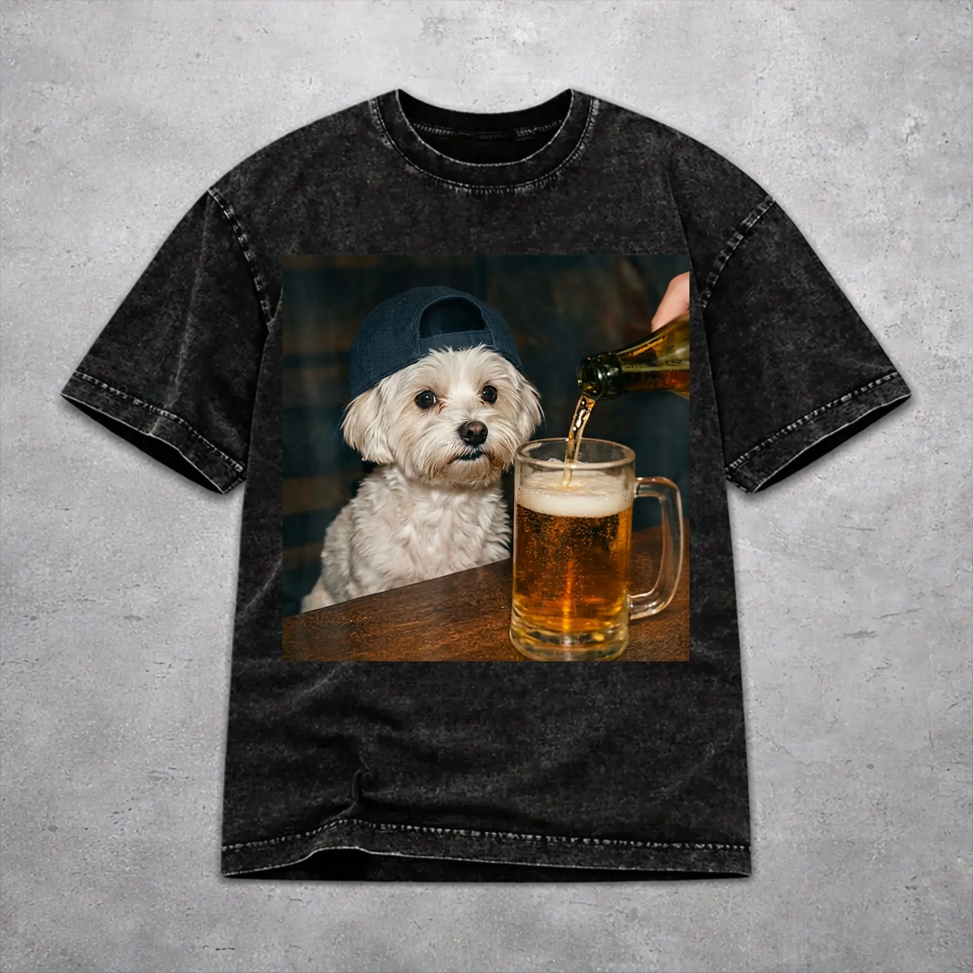 Border Collie Drinking Beer Funny Dog Meme  T Shirt Vintage Style For Men Women 100% Cotton T-Shirts Tee Clothing