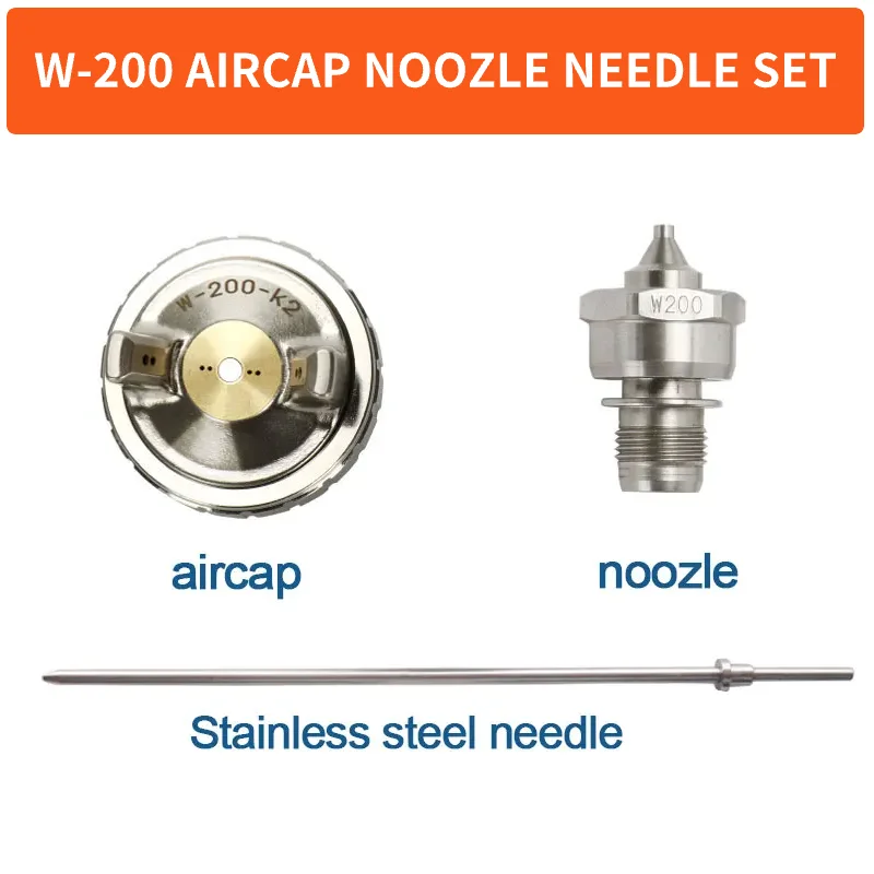 W200 Spray Gun Kit Nozzle Needle Air Cap Set W-200-122P Sprayer Parts Pneumatic Tool Component