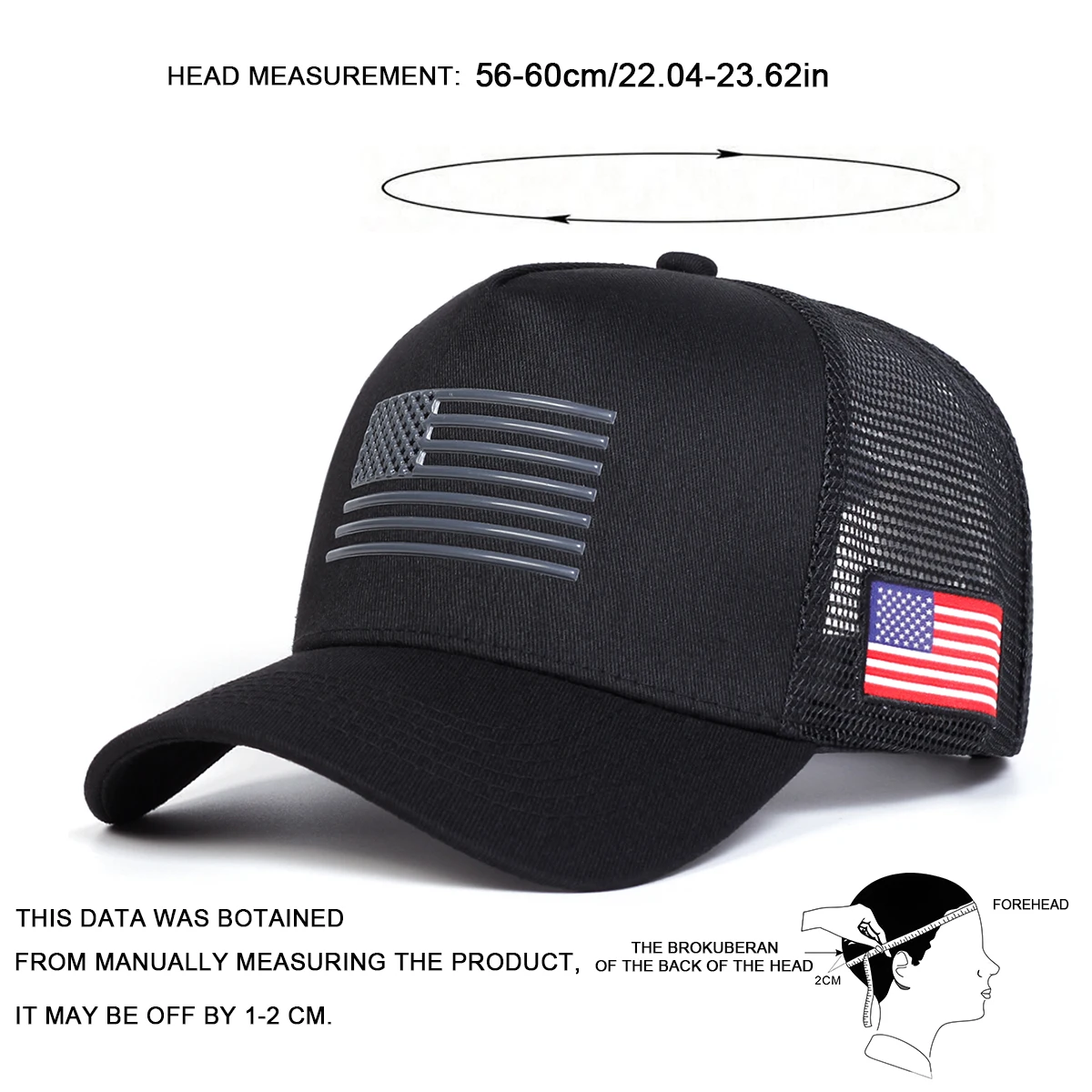Unisex-Baseballkappen mit amerikanischer Flagge und Stickerei, für Frühling und Sommer, für den Außenbereich, verstellbare Freizeithüte, Sonnenschutzhut, Sportkappe – Detail 11