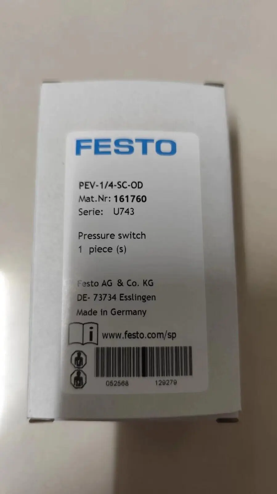 1 pcs FESTO PEV-1/4-SC-OD 161760 Pressure Switch