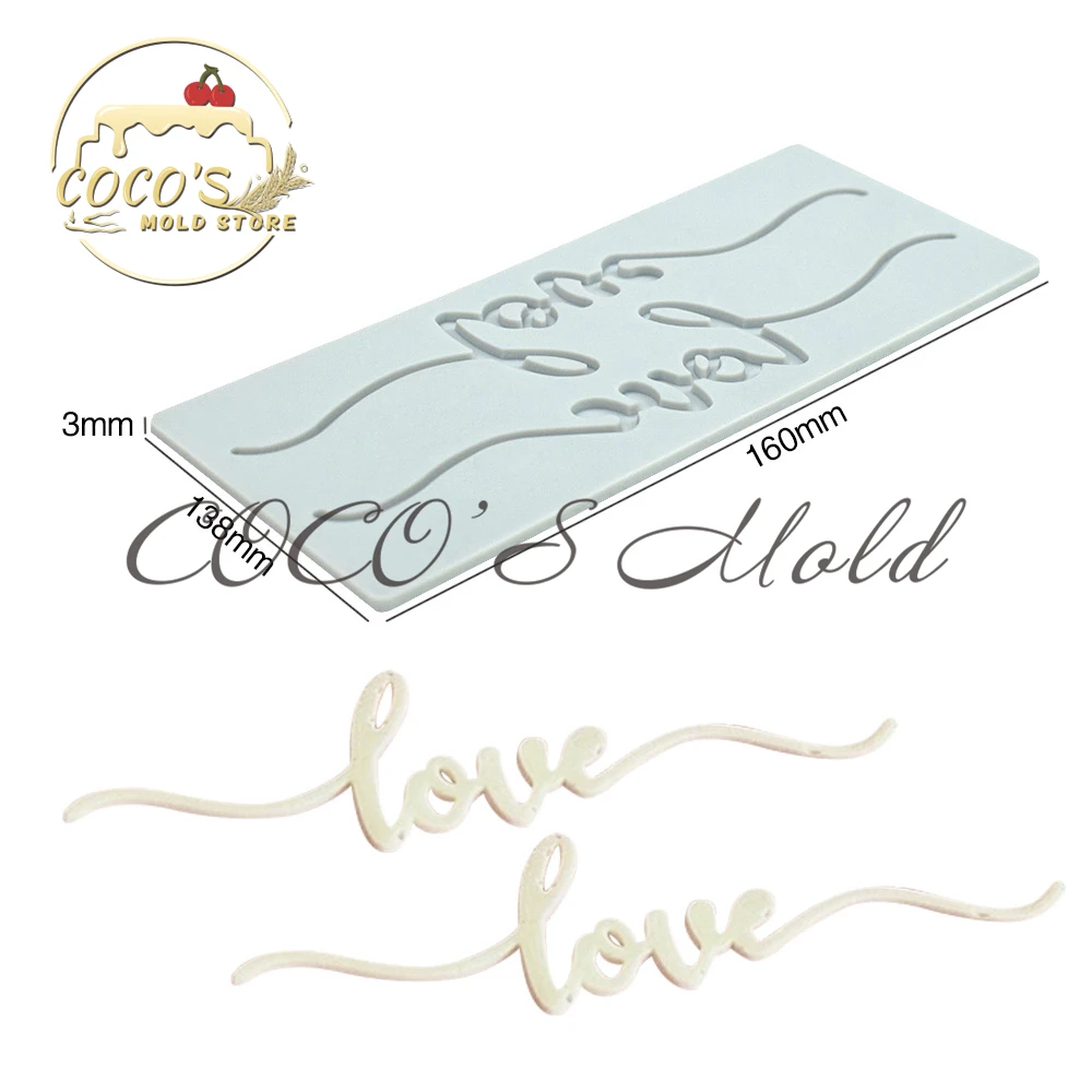 New Arrival Words Love Silicone Pad Fondant Cake Mousse Mould Chocolate Silicone Cake Lace Mat Kitchen Accessories Baking Tools