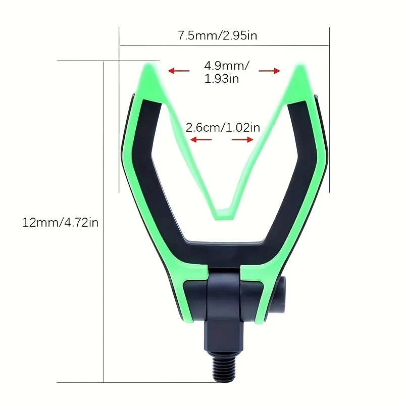 YOTO Carp Fishing Angle Adjustable Rod Rest Head | Green ABS Material, Ideal for Fishing Bank Sticks and Buzz Bar Feeder view 2