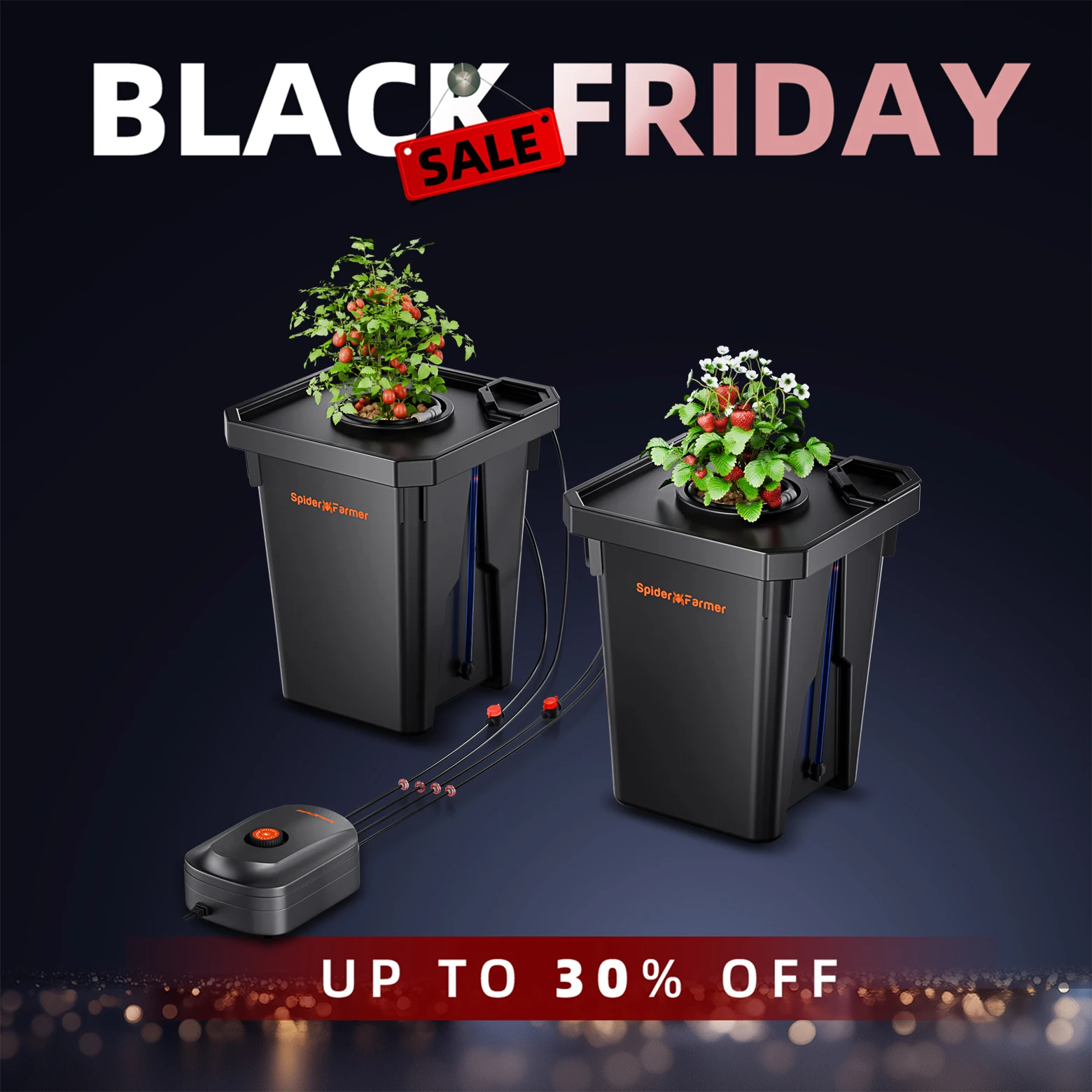 

Spider Farmer DWC Hydroponic System 7 Gallon Deep Water Culture with 2 Buckets