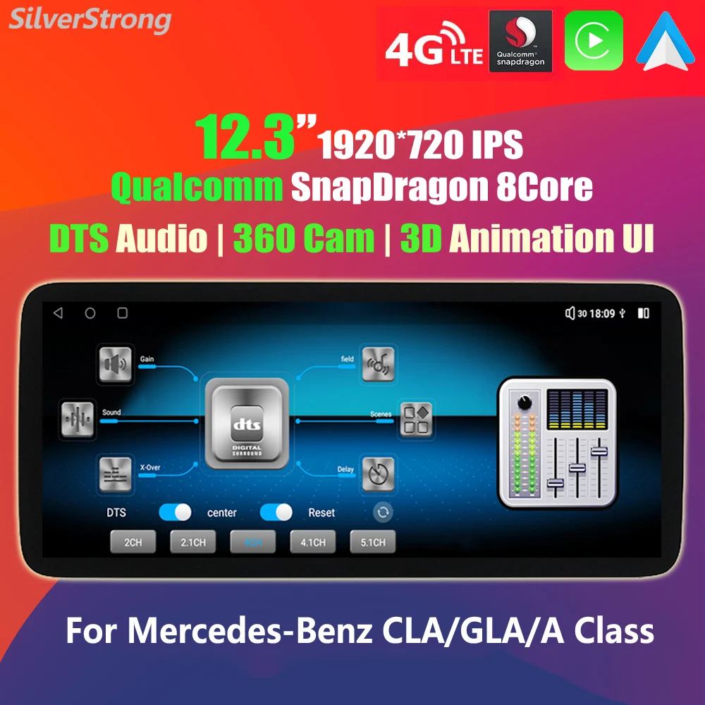 

Snapdragon 12,3 ''GLC Android экран для Mercedes Benz CLA A160 A180 W176 x156 W117 C117