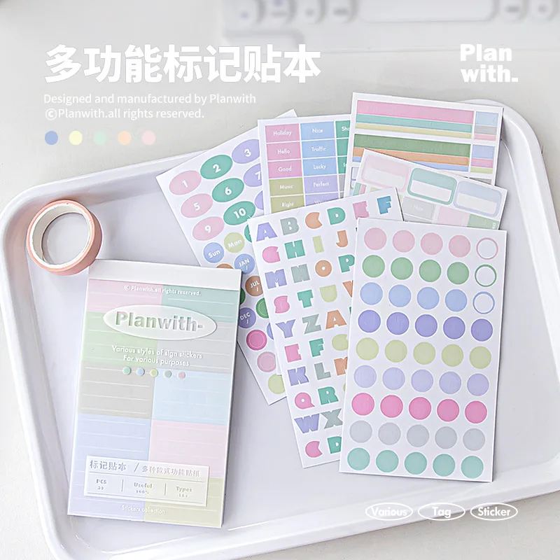 Multifunctional Learning Key Tag Stickers, Classified Index Tag Stickers Planner Stickers Kawaii  Korean Stationery Stickers