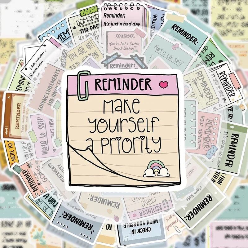 50개의 영감을 주는 문구 스티커, 생동감 넘치는 스티커로 물병, 노트북, 휴대폰, 여행 가방, 스케이트보드, 기타, 선물 상자, 파티 장식에 적합