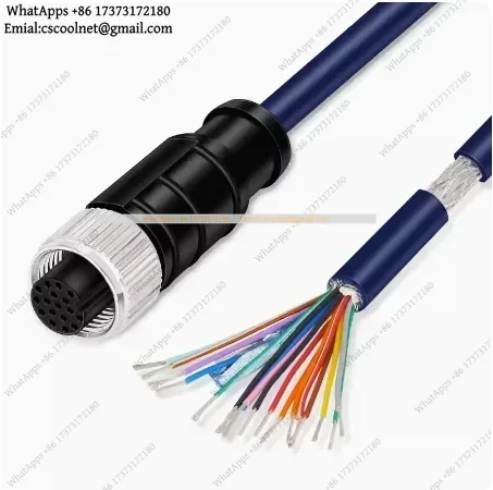 JS01 M12 A-type 4/5/8/12/17 Pin Connection Cable Waterproof IP67 Sensor Wire IO Power Cord Male Female Aviation Plug