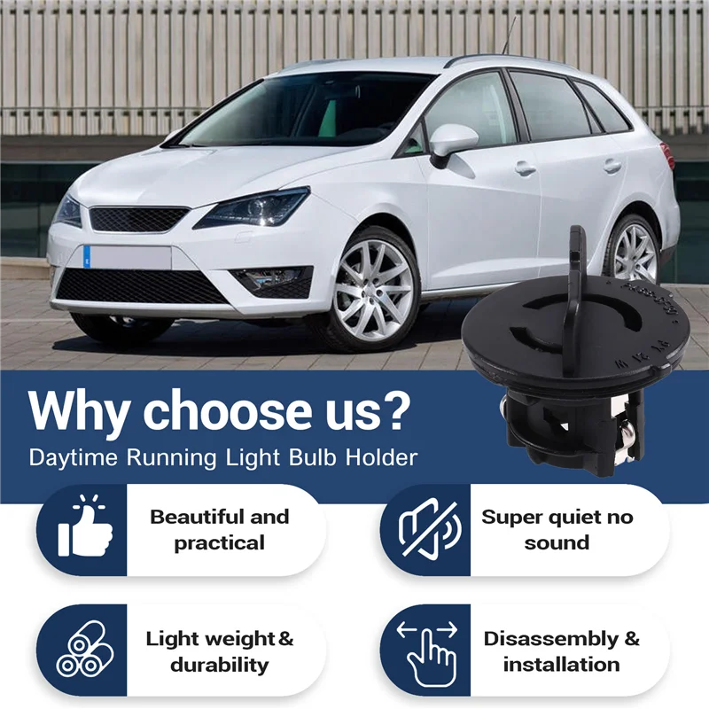 

For Seat Ibiza 2009-2012 6J0941156A Turn Signal Indicator Daytime Running Light Bulb Socket Holder