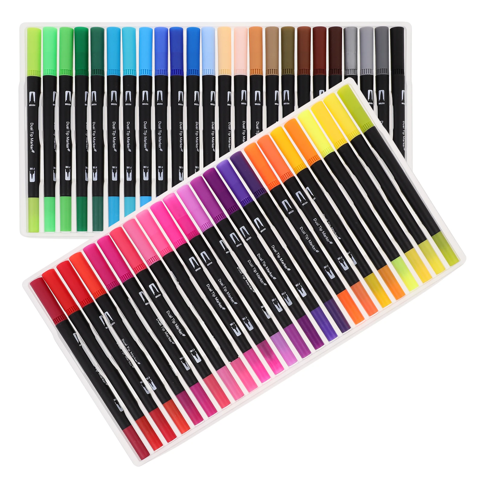 

48 Pcs Watercolor Brush Set Paint Pens Bicuspid Marker Drawing Coloring Markers for Artists Plastic Dual-tip Child
