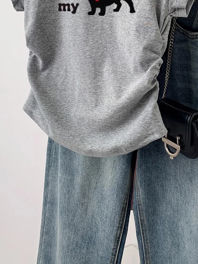 Camiseta de manga corta con cuello redondo para mujer, novedad de verano, camisetas ajustadas para chica picante, camiseta informal versátil de Color sólido