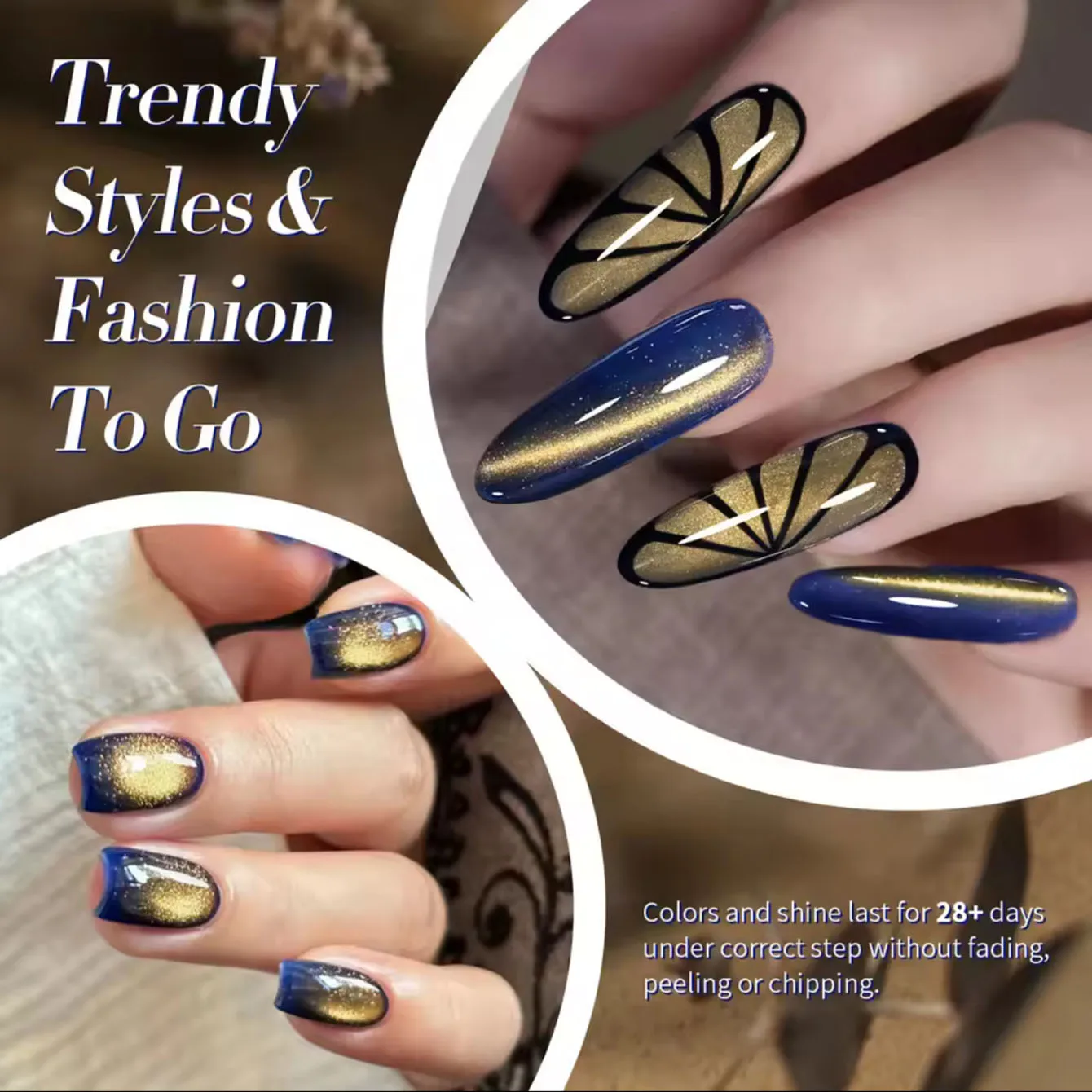 10ML 1PCS Oro Azzurro Gatto Eye Colla per unghie 2025 Nuovo stile sbiancante Unghie dorate Unghie di Natale Unghie a luce UV Forniture per unghie