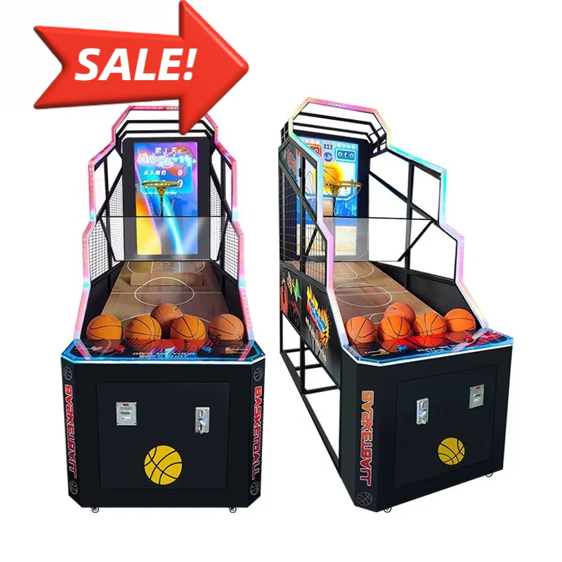 Indoor Sports 55 Inch Screen Video Games Shooting Basketball Arcade Simulation Basketball Gaming Euqiment Customized