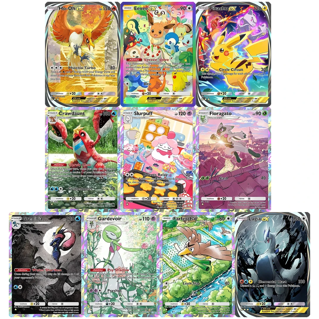 

10 шт./компл. DIY Deluxe Pack Ex (A4b) карта-пакемон самодельная TCG карманная игра Пикачу Gardevoir Eevee Lugia Коллекционная карта