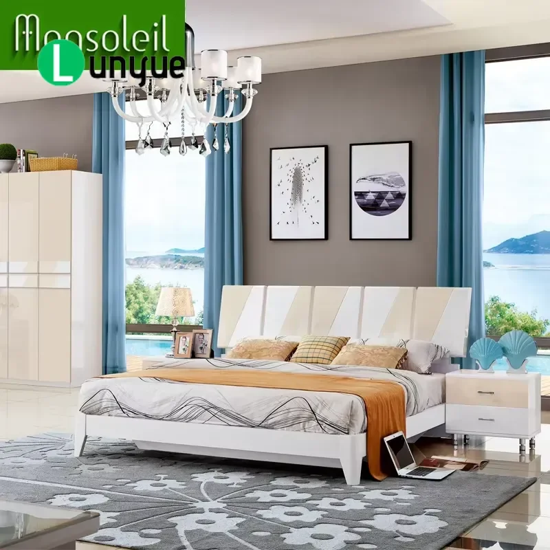 Nordic Modern Home Furniture Set with Bed Wardrobe Dressing Table Luxury king Size Bedroom Sets