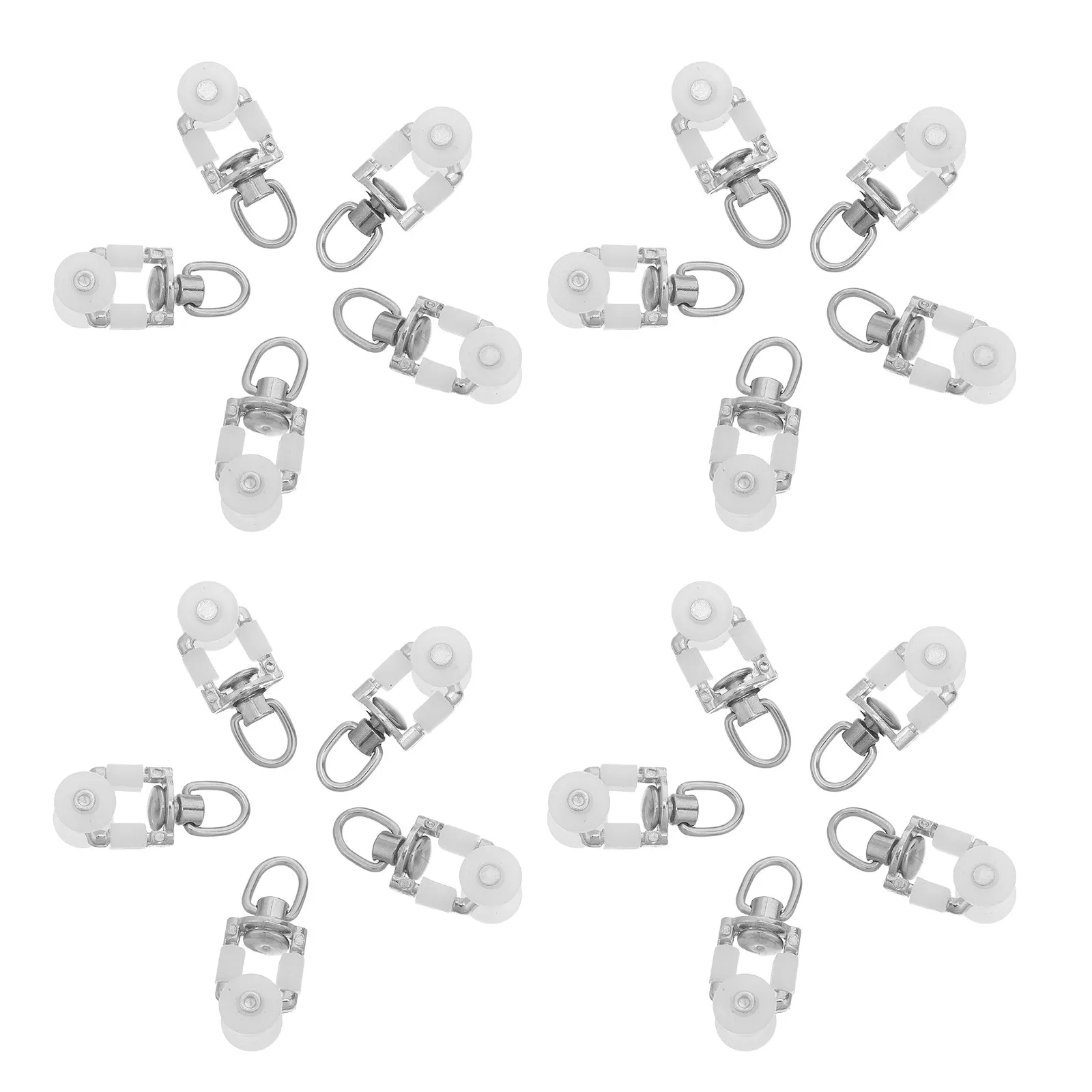 40Pcs Curtain Track Glider Hooks Heavy Duty Smooth Silent Roller Wheels for Ceiling Rail Drapery Track Accessories Sliding