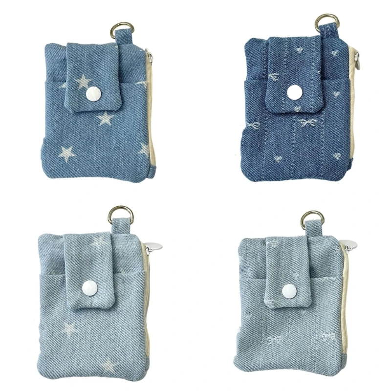 

E8FB Card Storage Case Lovely Wallet Bows Change Purse Star Coin Purse Change Pocket