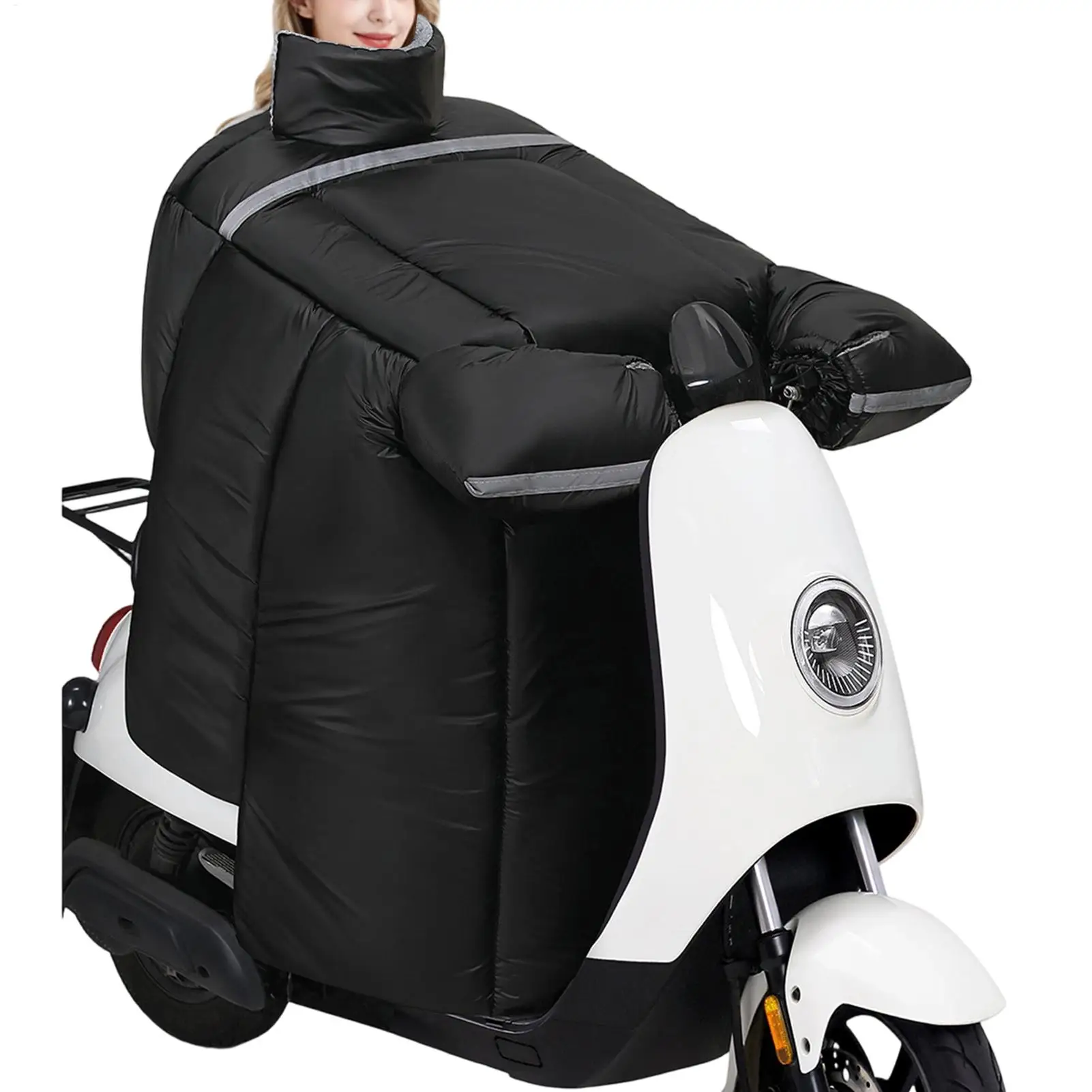 

Motorcycle Leg Cover Waterproof Thick Blanket Plush Lining Motorcycle Warm Leg Cover With Gloves For Women Scooter Winter