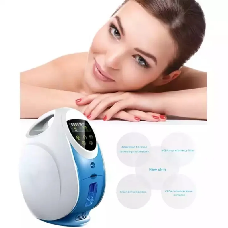 Máquina Facial de pulverización de oxígeno para salón de belleza, máscara de cúpula para terapia de chorro de oxígeno, cuidado de la piel, LED O2 a Derm, 2024