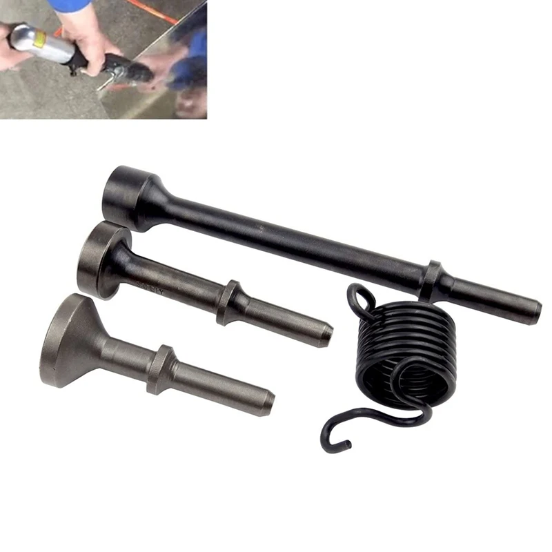 3Pcs Set Of Smoothing Pneumatic Air Hammer Bits Long Bit Tool &1 X Spring Tire Repair