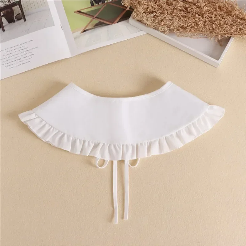 여성용 한국 스타일 가짜 칼라 숄 다기능 자외선 차단 탈부착 가능한 인형 칼라 숄 라펠 작은 케이프 가짜 칼라