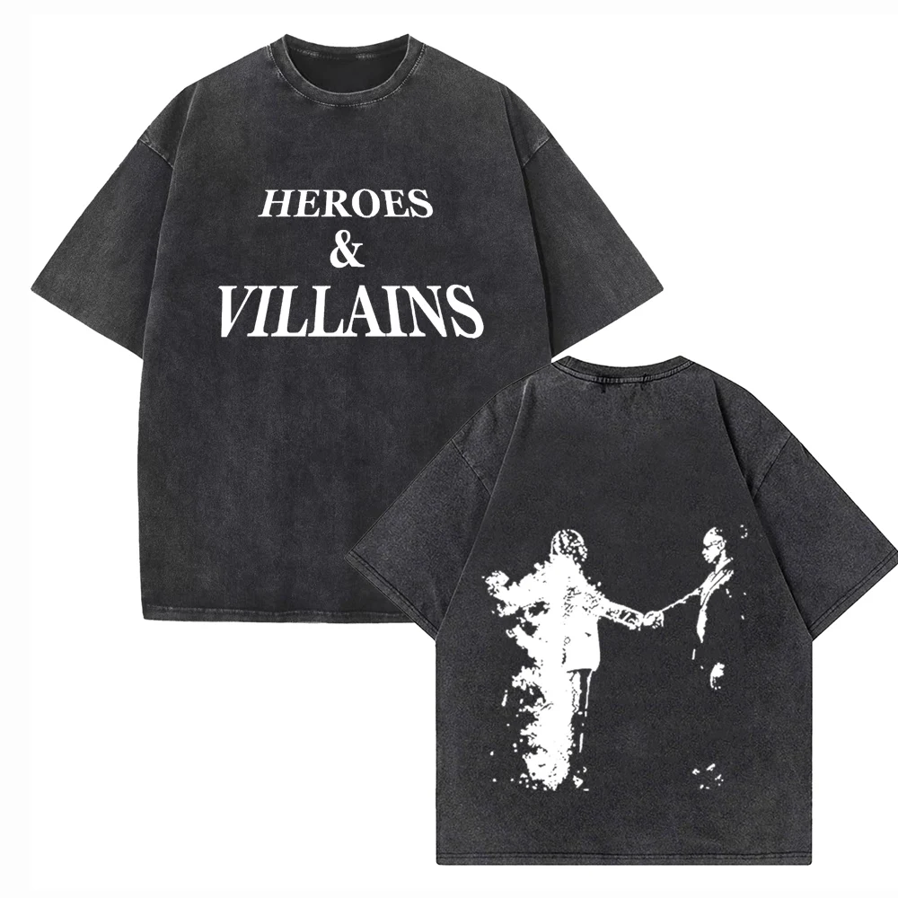 Heroes & Villains Metro Boomin 2024 Shirts Vintage Harajuku Summer  Unisex O-Neck Short Regular  Sleeve Cotton T-Shirts Printing