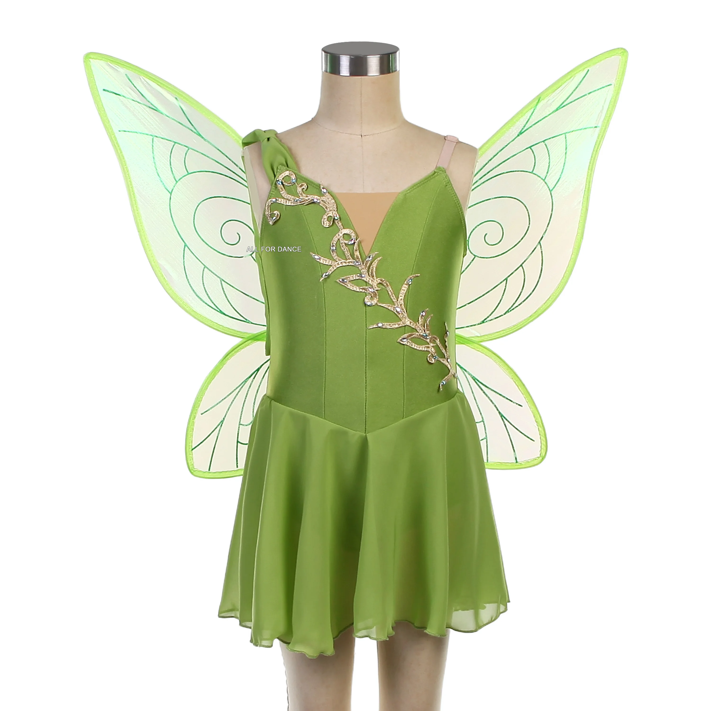 26204 Green Spandex Top Bodice with Wings Romantic Ballet Tutu Girls & Women Dance Costumes Performance Dancewear