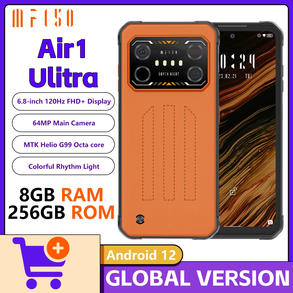 Versión Global IIIF150 Air1 teléfono Ultra resistente 6,8 "FHD + 120Hz 20MP visión nocturna Helio G99 8GB + 256GB teléfono inteligente Android barato