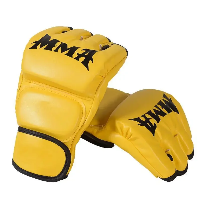 2024 Erwachsene Profi-Boxhandschuhe Kampf Sandsack Training Boxhandschuhe Sanda Muay Thai MMA Kickboxen Halbfingerhandschuh