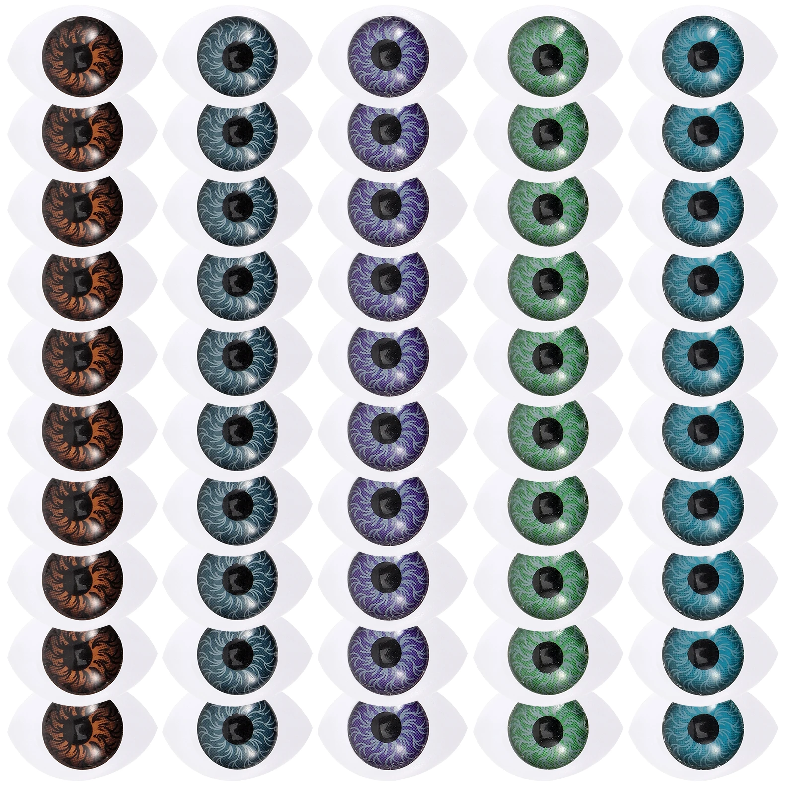 

50pcs Evil Eye Patch Beads Blue Purple Cyan Green Brown DIY Eyeball Charms Jewelry Supplies Necklace Pendant Accessories Craft