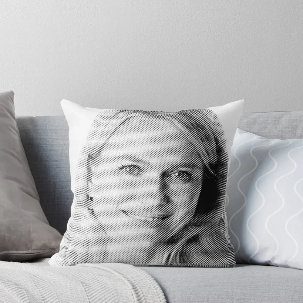 

Naomi Watts Black & White Portrait Made Of Points Throw Pillow Christmas Pillow Covers Cushion Cover pillow