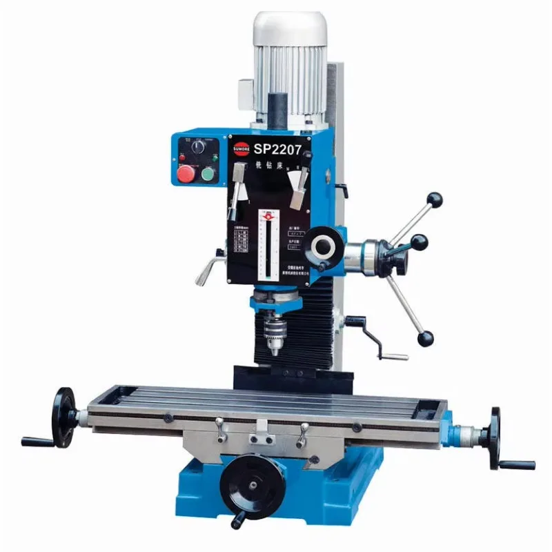 Vertical Milling Drilling Tapping Machine SP2207-III Bench Milling Machine 40mm Drilling Capacity 1.1KW Motor Light Duty