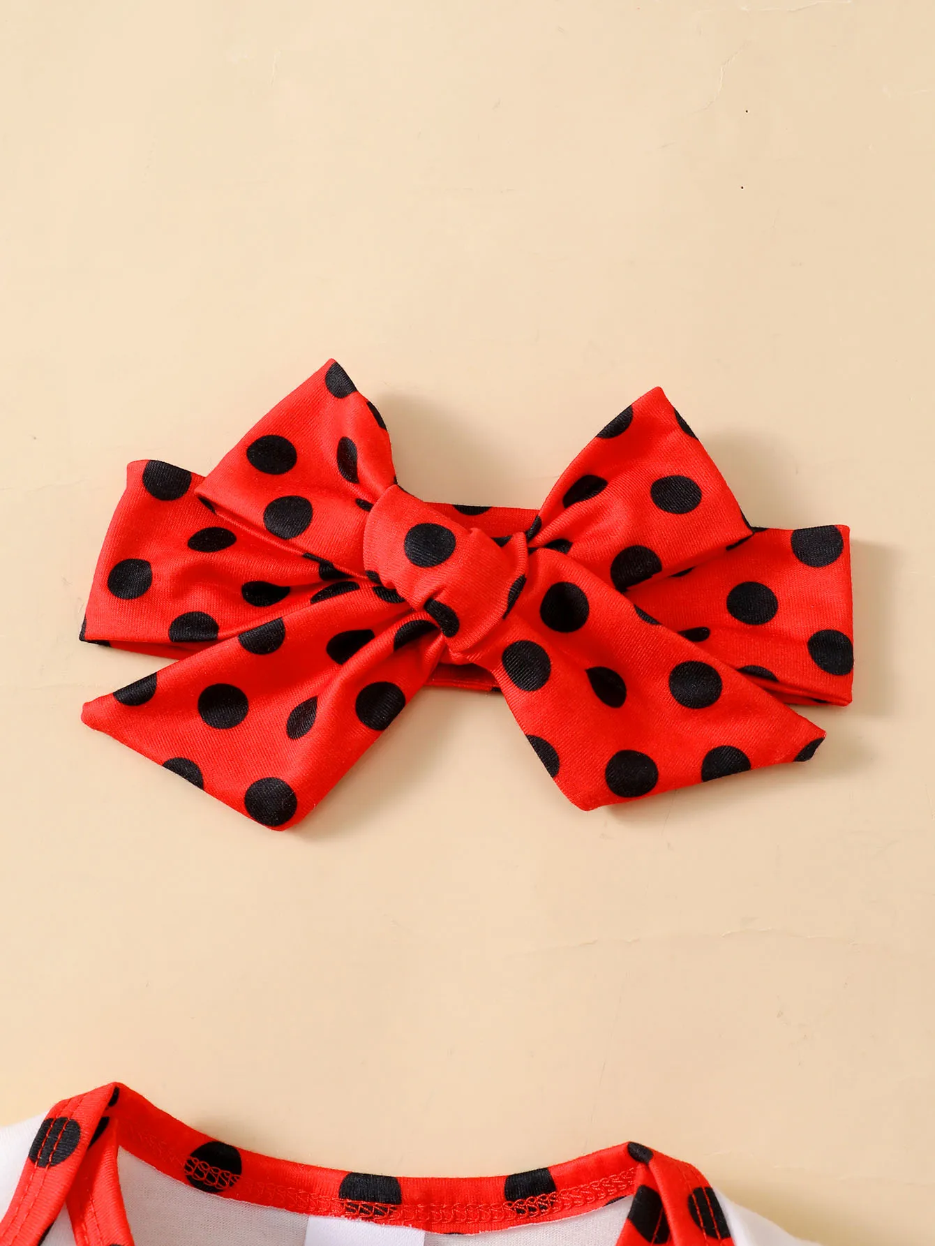 رومبير خنفساء الرضع بأكمام قصيرة وشورت بولكا وعصابة رأس ، مجموعة ملابس لطيفة للأطفال الصغار ، ملابس صيفية ، من 0 إلى 24 شهرًا ، 3 أشهر