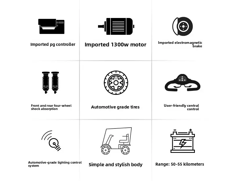 High-end elderly mobility scooter, four-wheeled electric vehicle pick-up and drop-off children, double elderly battery moped
