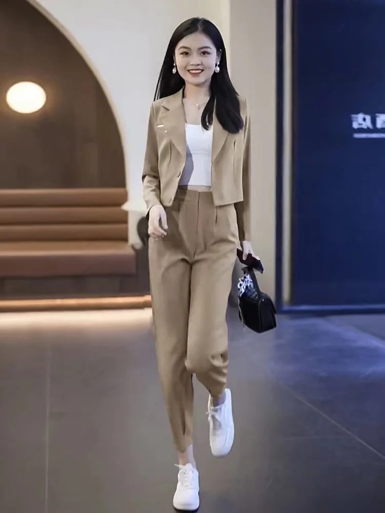 

Faionable ort Women's Suit Set Harlan Pants Two-Piece Set Early Spring 2026 New Small Size Sli Harlan Suit Set