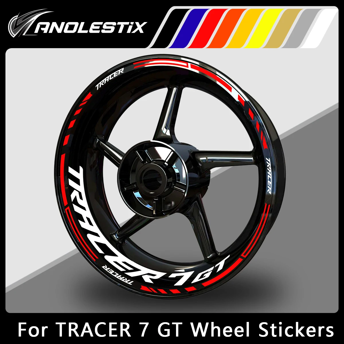 AnoleStix Reflective Motorcycle Wheel Sticker Hub Decal Rim Stripe Tape For YAMAHA TRACER7 TRACER7GT