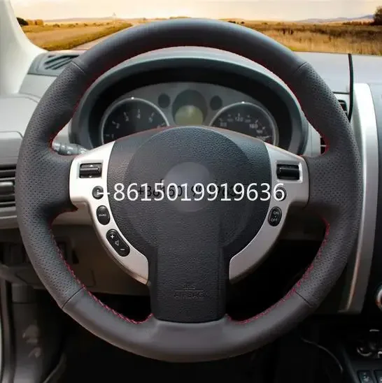 

Черный кожаный чехол на руль автомобиля своими руками для Nissan Qashqai 2007-2013 Rogue 2008-2013 X-Trail 2008-2013 NV200