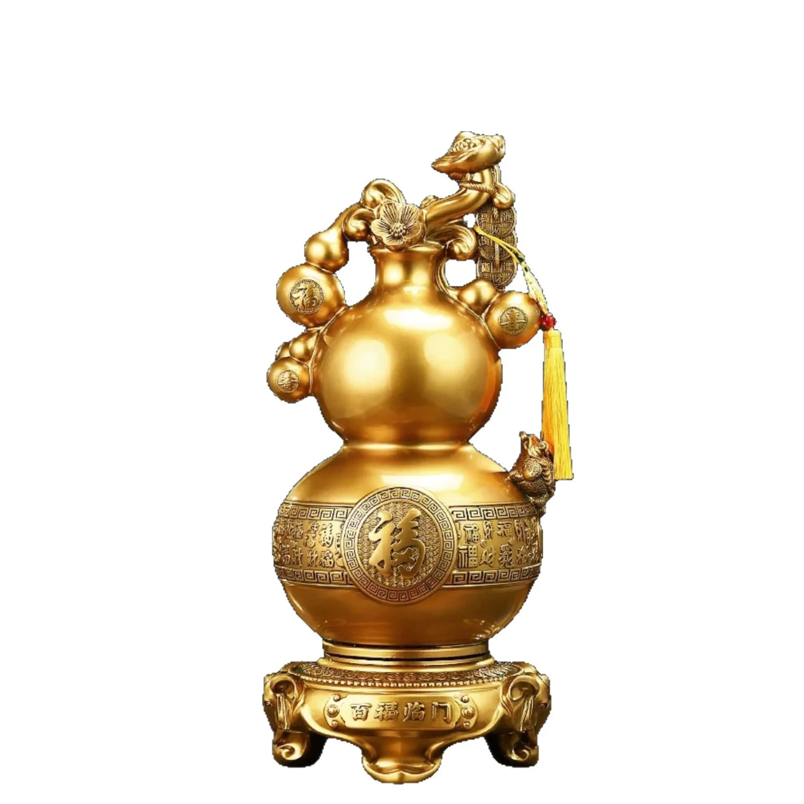 

Lucky Copper Gourd Ornament – Handcrafted Feng Shui Decor for Wealth & Prosperity (Five Blessings Design)