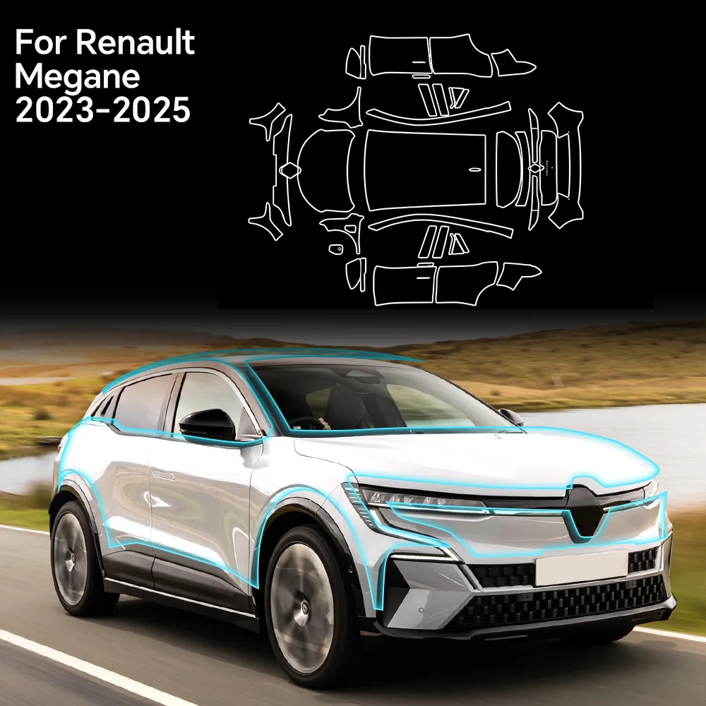 For Renault Megane 2023 2024 2025 Car Paint Protection Film Transparent Anti-scratch Body TPU PPF Pre-cut Sticker