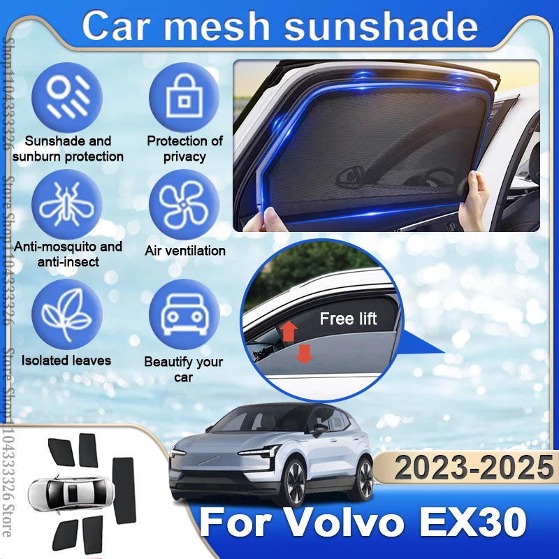 

Magnetic Car Sunshade For Volvo EX30 2023 2024 2025 Curtain Window Uv Protection Sun Visor Blinds Summer Car Parts Accessories