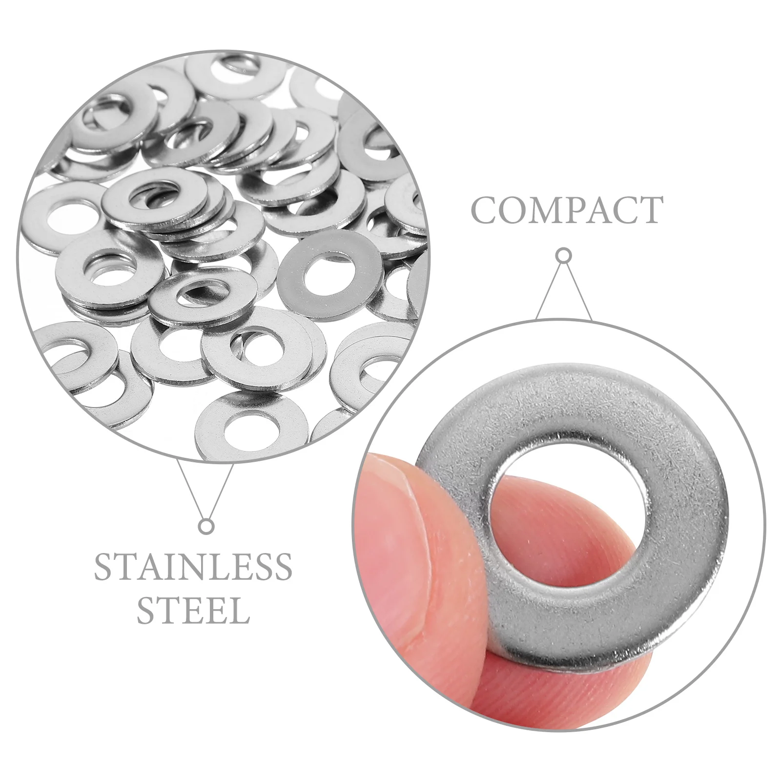 

80Pcs Stainless Steel Flat Washers Strong Stable Support for Screws Bolts Automotive Marine Applications 1/4 Stainless Washer