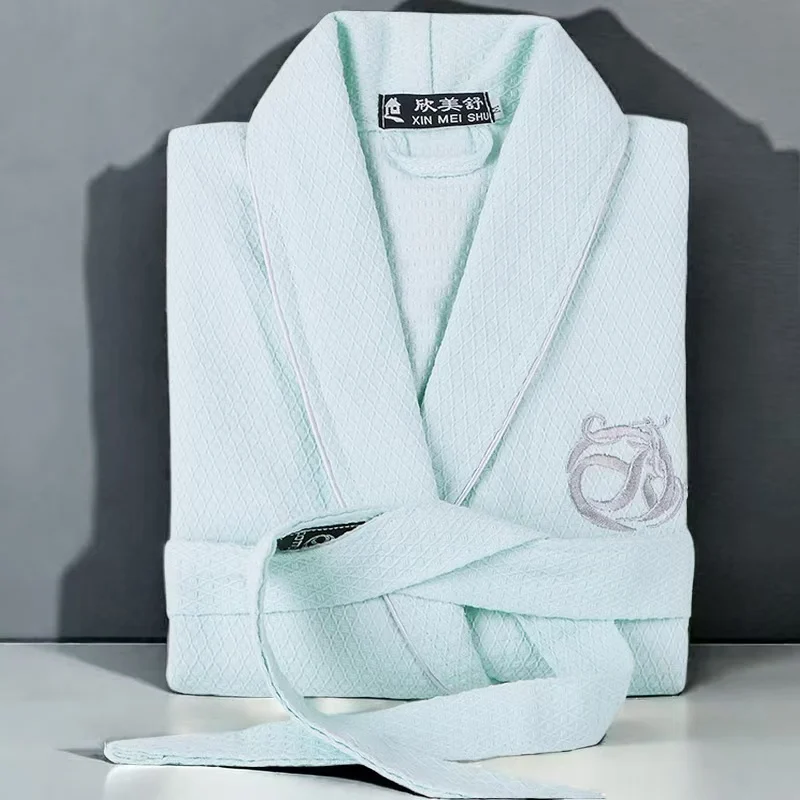 

Autumn New Lovers Hooded Robe 100% Cotton Waffle Robe Unisex Bath Robe Winter Warm Bathrobe Sleeprobe New Arrival Homewear