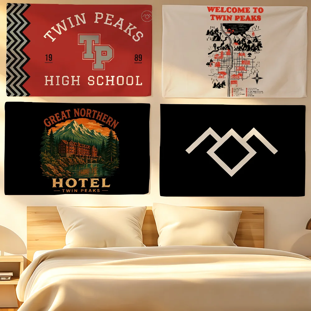TV T-Twin Peaks Flag Personalized Banner For Sports Matches Games Parade Rally Holiday Festival Backyard Balcony Club Bar Decor
