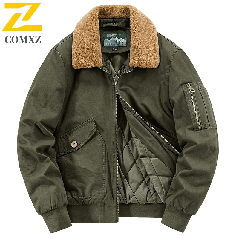 

COMXZ Мужская зимняя куртка свободная больших размеров лыжная теплая зимняя приключенческая хлопковая стеганая куртка для походов на открытом воздухе толстый дизайн стеганое пальто