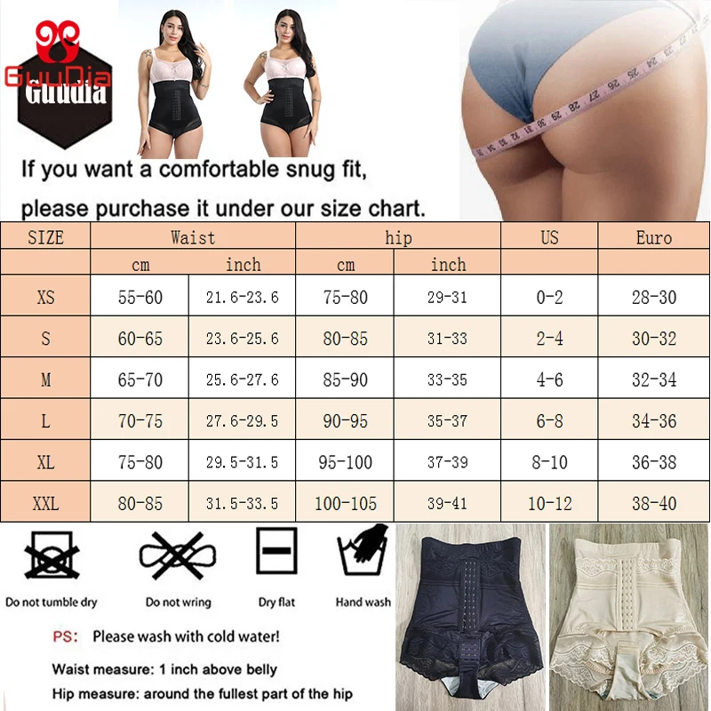 GUUDIA Tummy Control Panties Open Crotch Women Body Shapers Women Shapewear Slimming Panties Waist Trainer Postpartum Girdle Lac