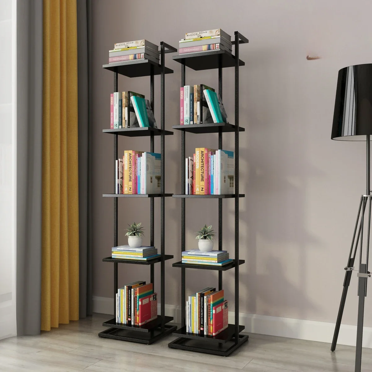 Modern Simple Bookshelf Narrow Floor Living Room Partition Shelf Iron Bedroom Creative Small Bookcase Home Furniture WKBS